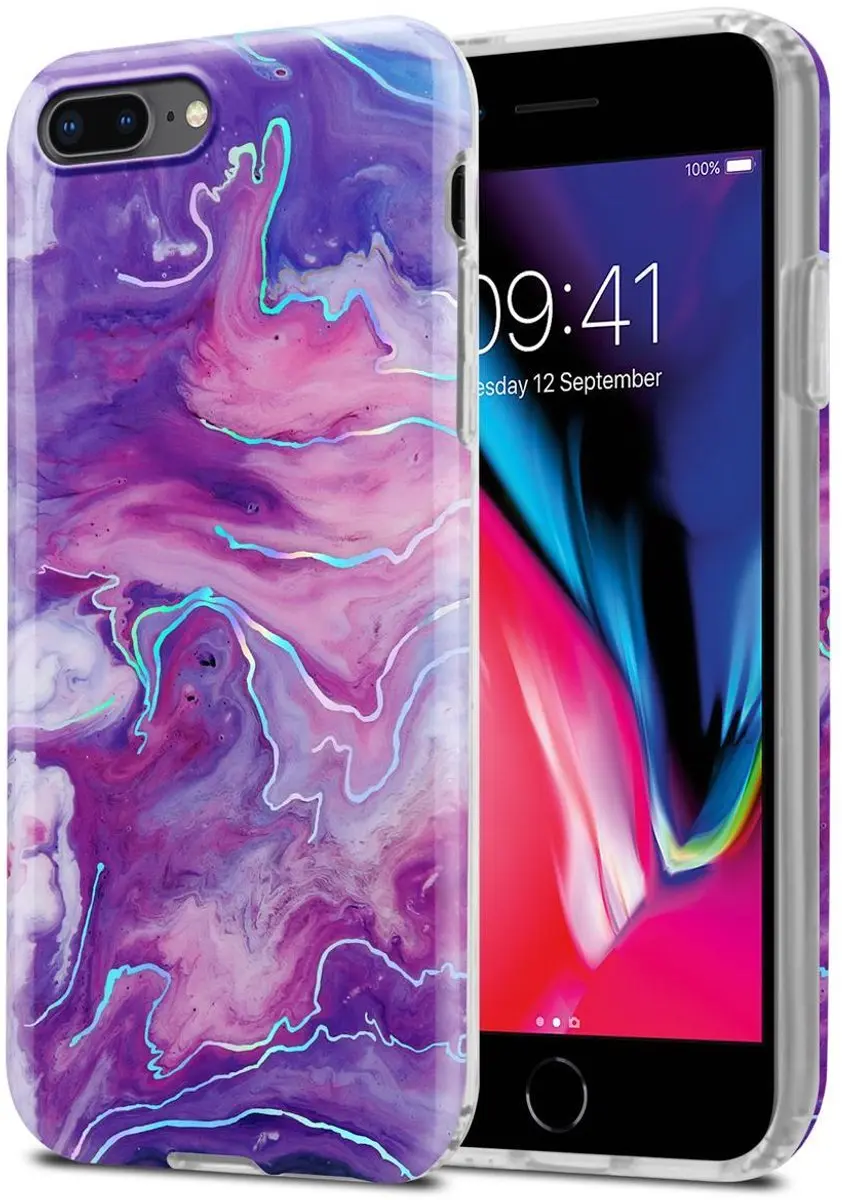 Cadorabo Hoesje geschikt voor Apple iPhone 7 PLUS / 7S PLUS / 8 PLUS in Paars Ro
