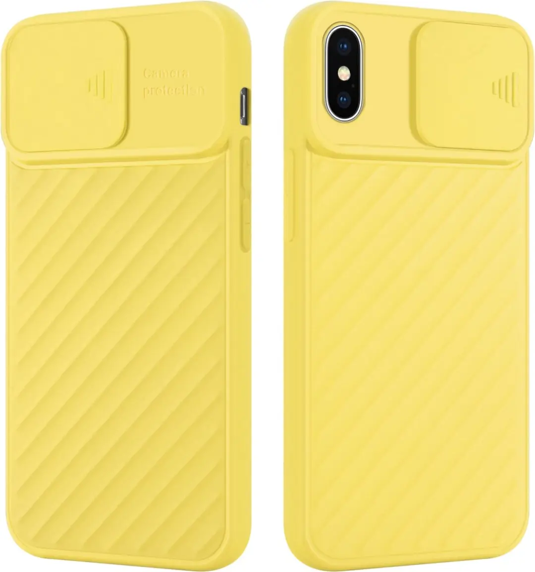Cadorabo Hoesje geschikt voor Apple iPhone X / XS in Mat Geel