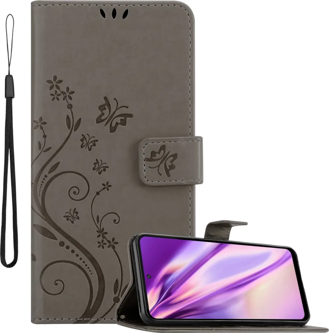 Cadorabo Hoesje geschikt voor Motorola MOTO G71 5G in BLOEMEN GRIJS