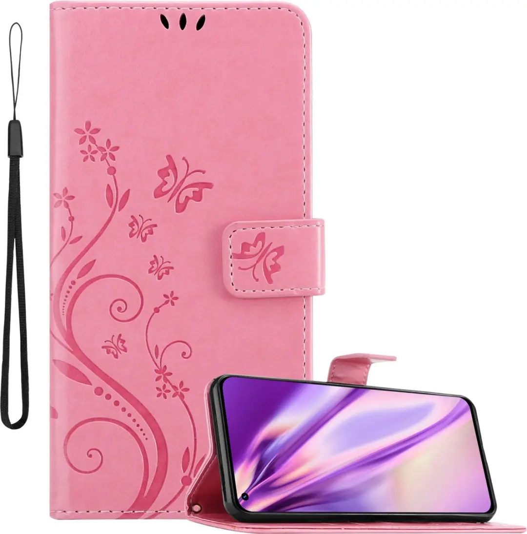 Cadorabo Hoesje geschikt voor Realme GT 2 PRO in BLOEMEN ROZE