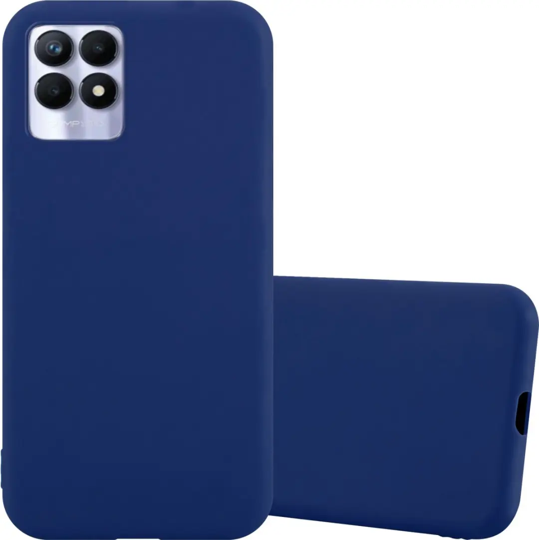 Cadorabo Hoesje geschikt voor Realme 8i / Narzo 50 4G in CANDY DONKER BLAUW