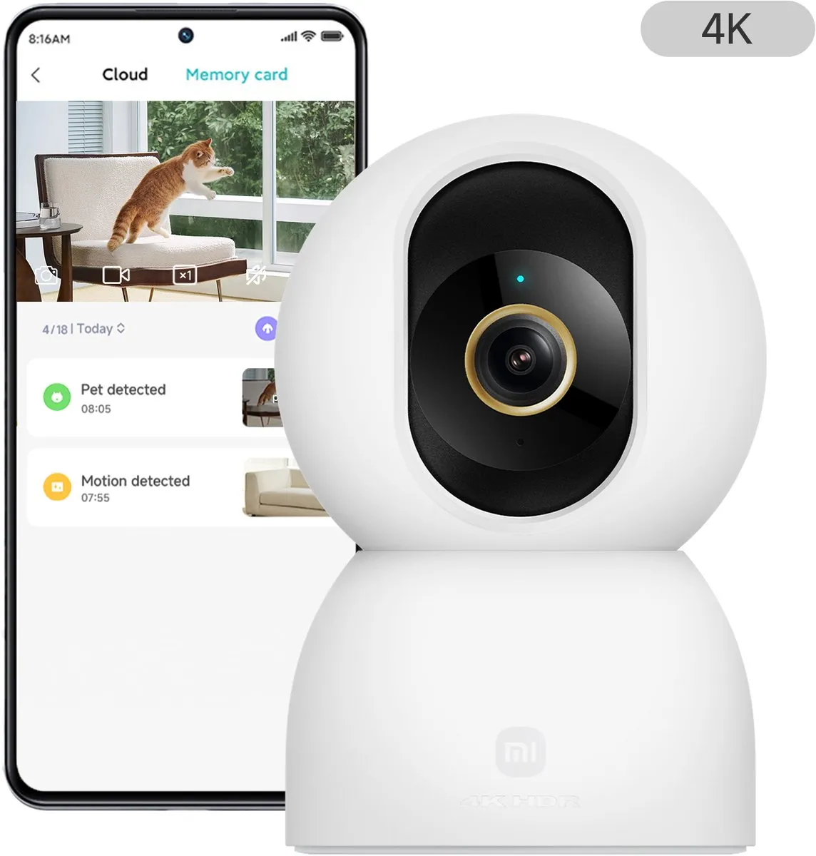Xiaomi Smart Camera C701 Beveiligingscamera - 4K 360° Pan & Tilt