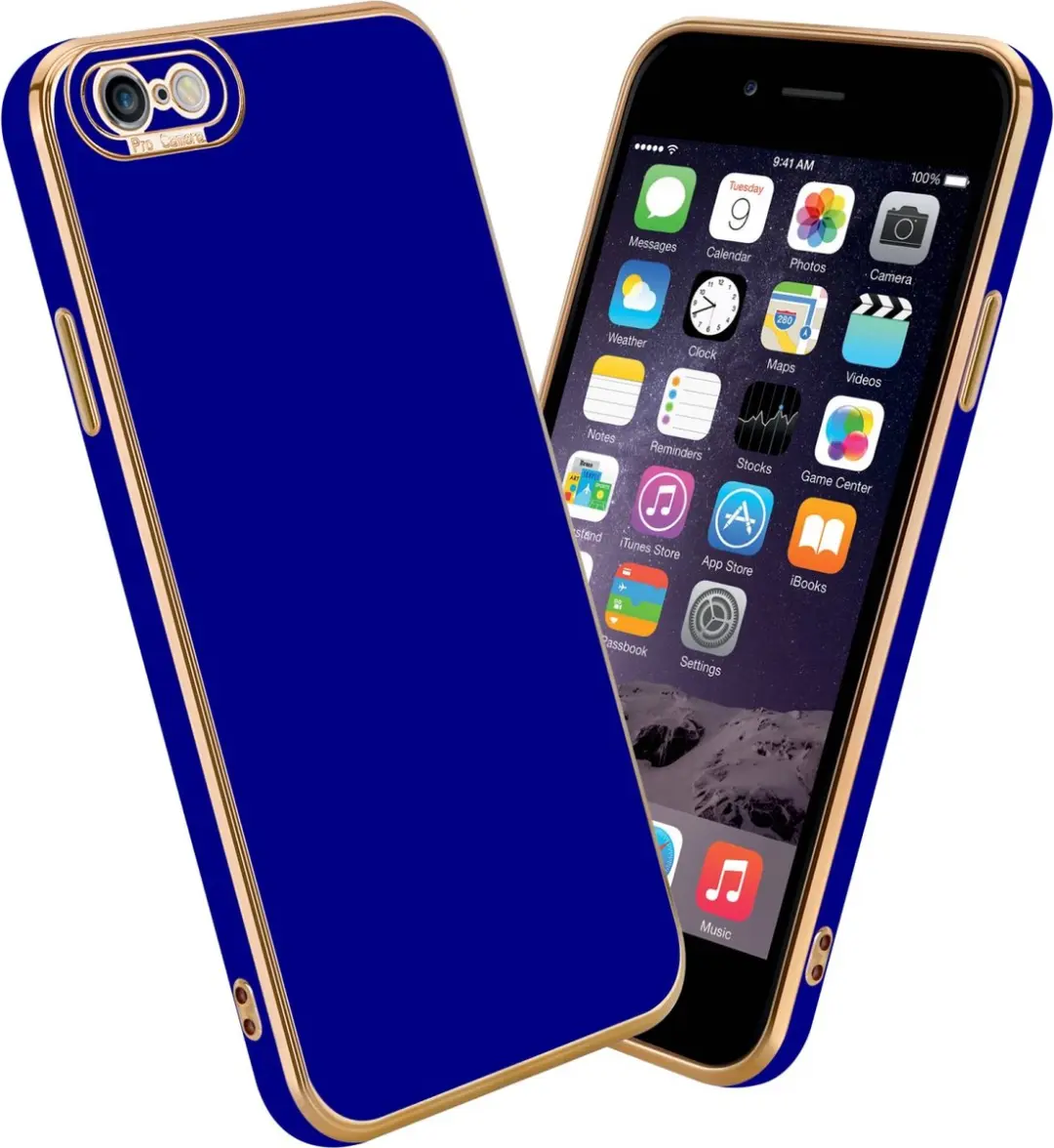 Cadorabo Hoesje geschikt voor Apple iPhone 6 / 6S in Glossy Blauw