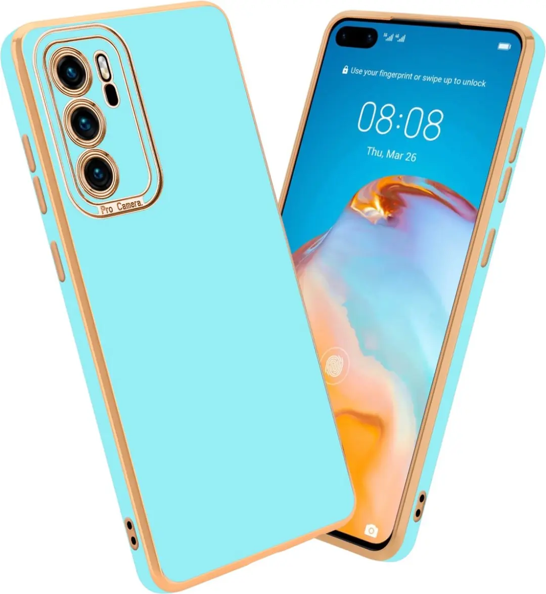 Cadorabo Hoesje geschikt voor Huawei P40 in Glossy Turqouise