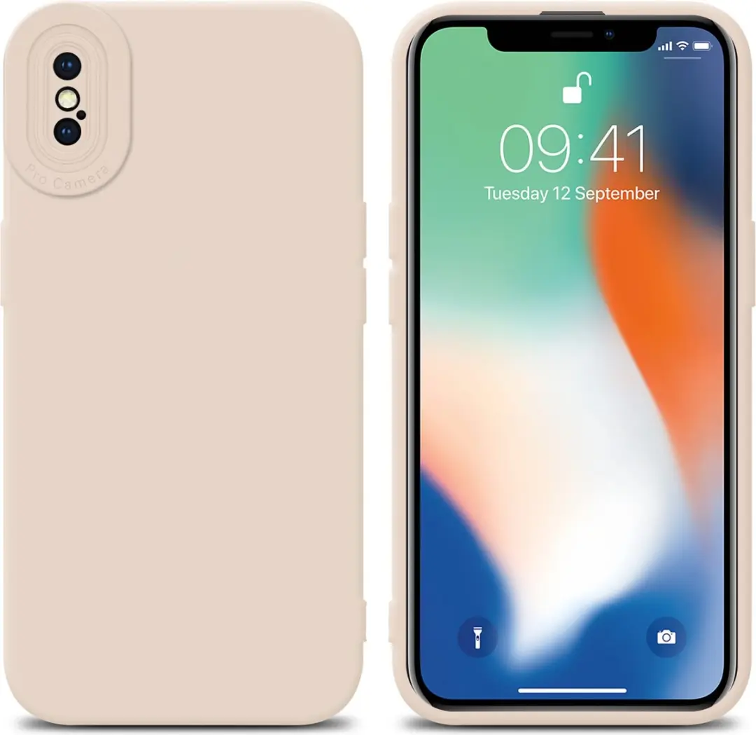 Cadorabo Hoesje geschikt voor Apple iPhone X / XS in FLUID CREAM
