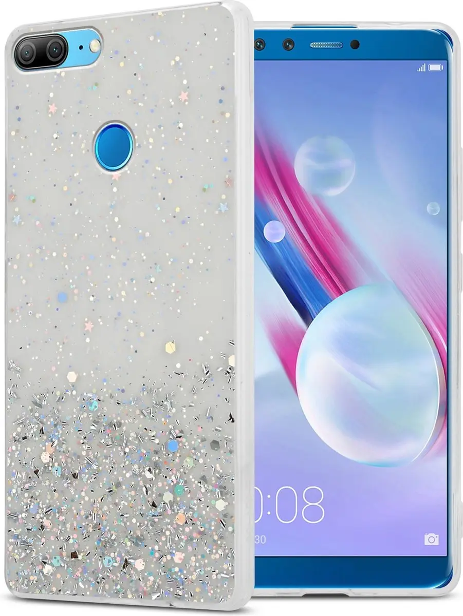 Cadorabo Hoesje geschikt voor Honor 9 LITE in Transparant met Glitter