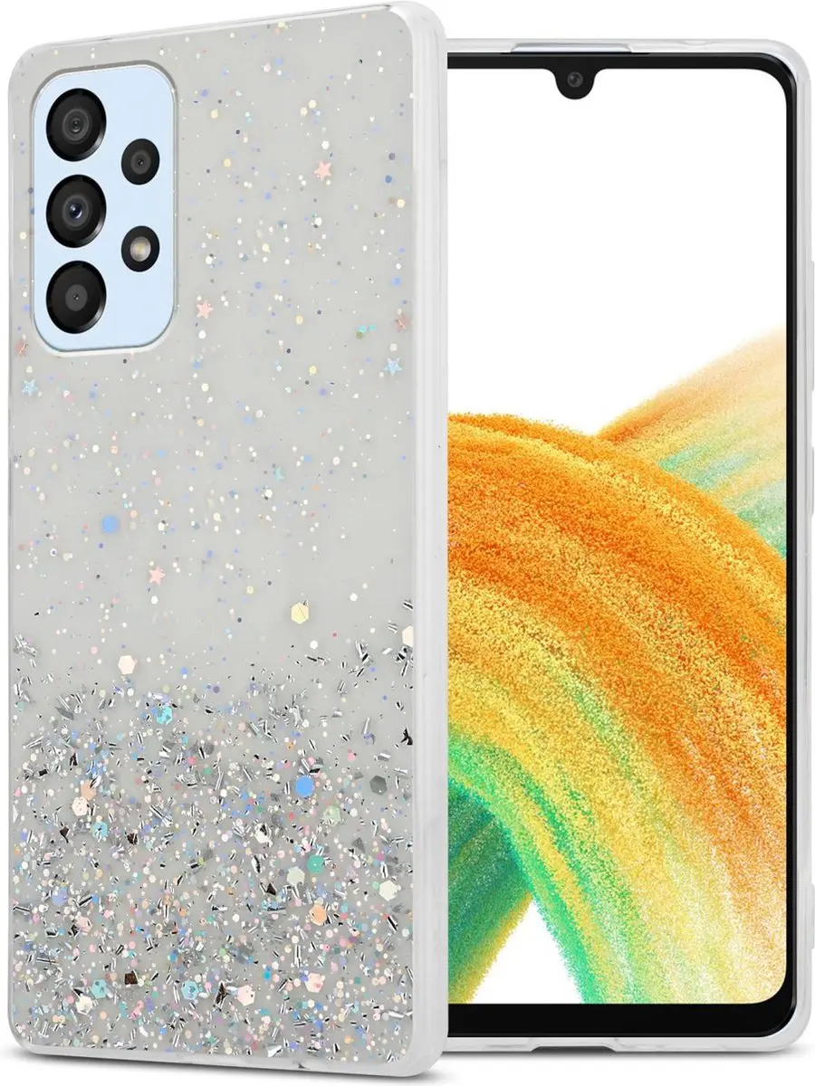 Cadorabo Hoesje geschikt voor Samsung Galaxy A33 5G in Transparant met Glitter
