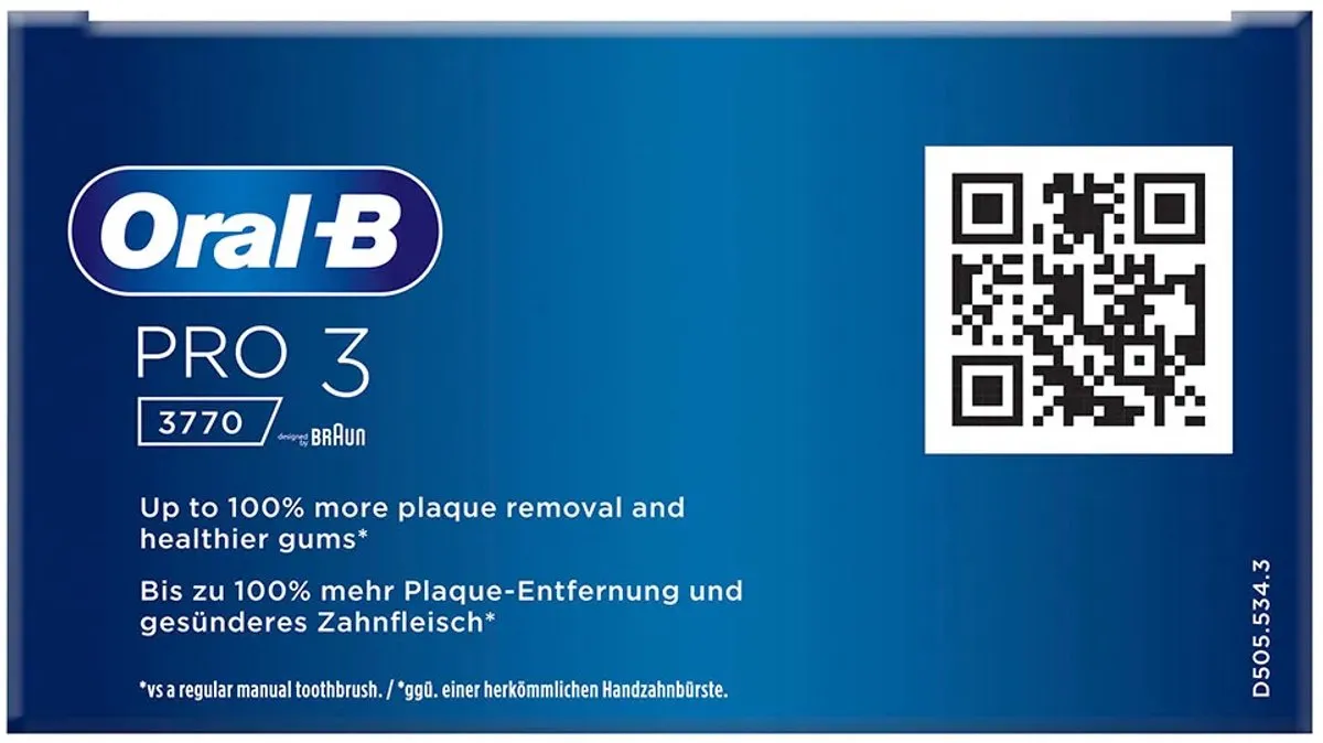 Oral-B Pro 3 3770 Elektrische Tandenborstel - Blauw