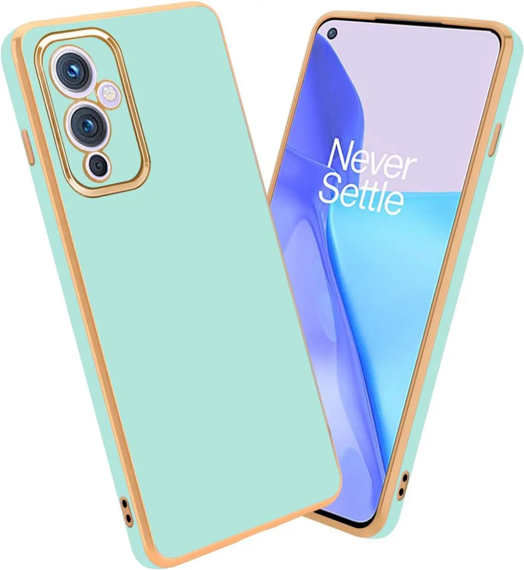 Cadorabo Hoesje geschikt voor OnePlus 9 in Glossy Mintgroen