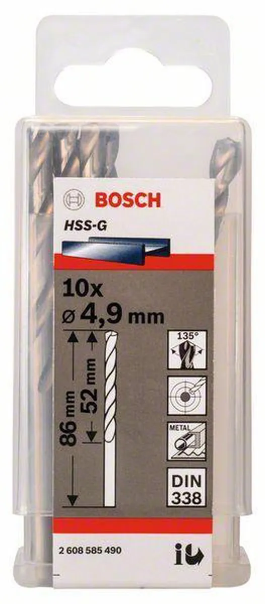 Bosch Professional ST. LINE 4.9mm HSS-G Boor - 10 Stuks
