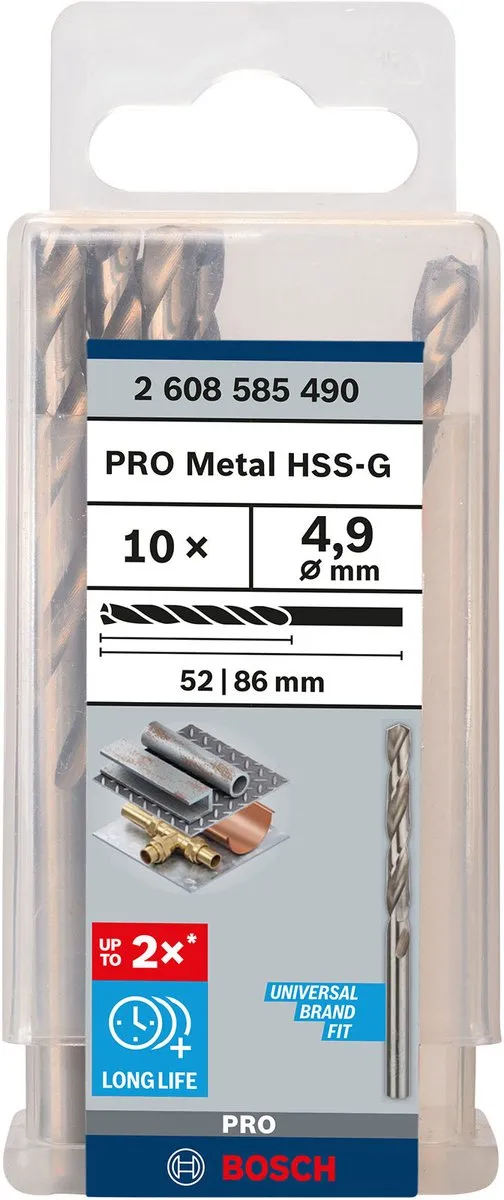 Bosch Professional ST. LINE 4.9mm HSS-G Boor - 10 Stuks