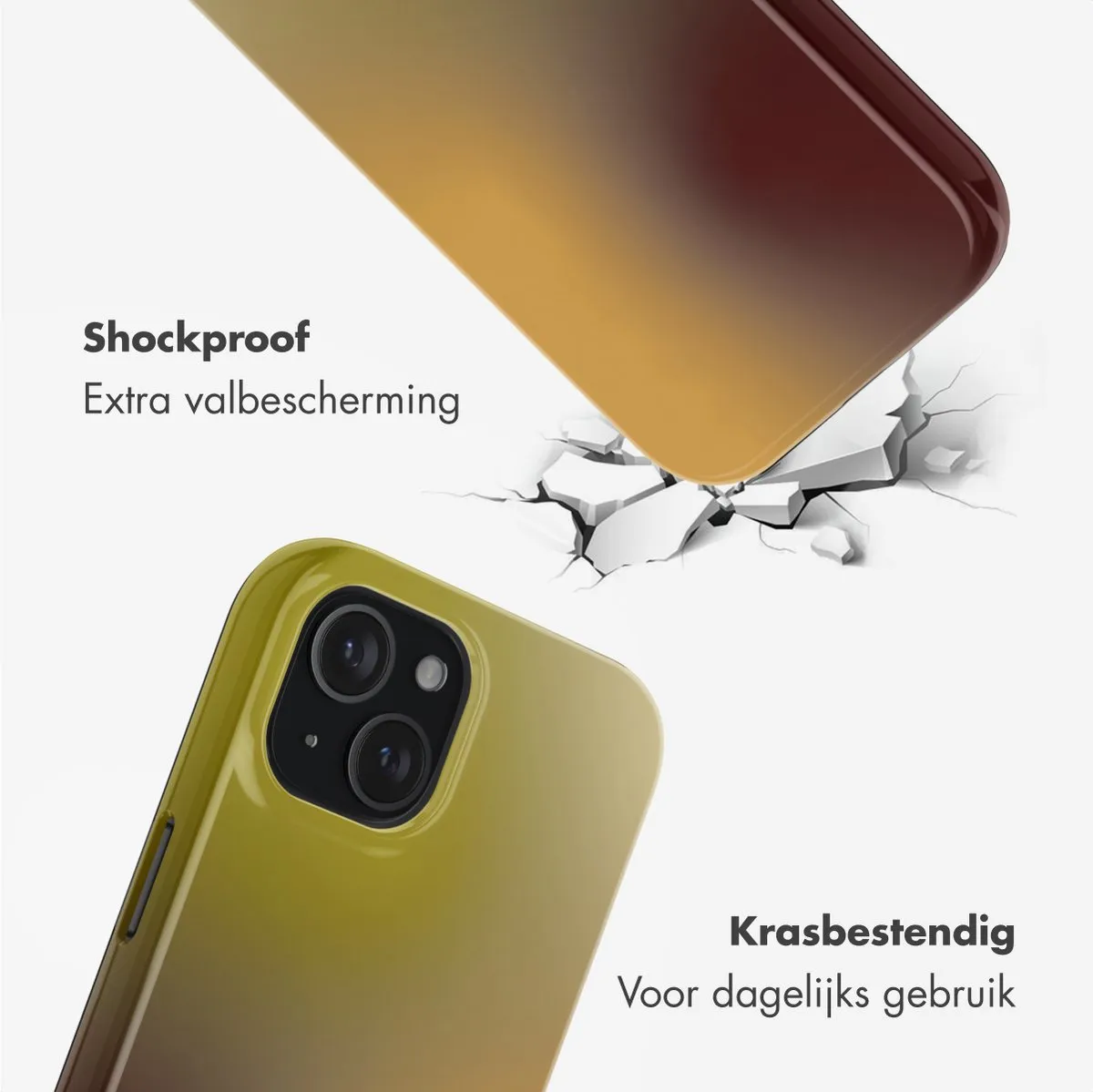 Selencia Hoesje iPhone 15 Gradient Olive Dust - MagSafe