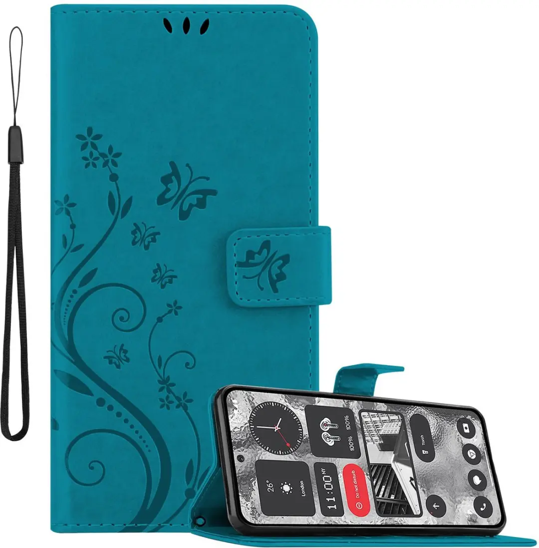 Cadorabo Hoesje geschikt voor Nothing 2 in BLOEMEN BLAUW