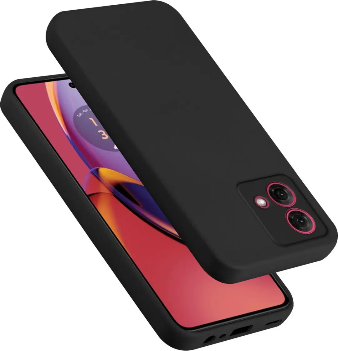 Cadorabo Hoesje geschikt voor Motorola Moto G84 in LIQUID ZWART