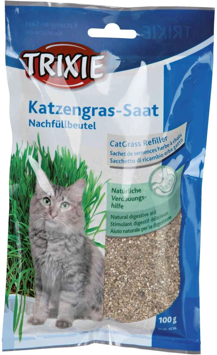 Trixie Kattengras Zaad Navulzakje 100g - afbeelding 4 van 4