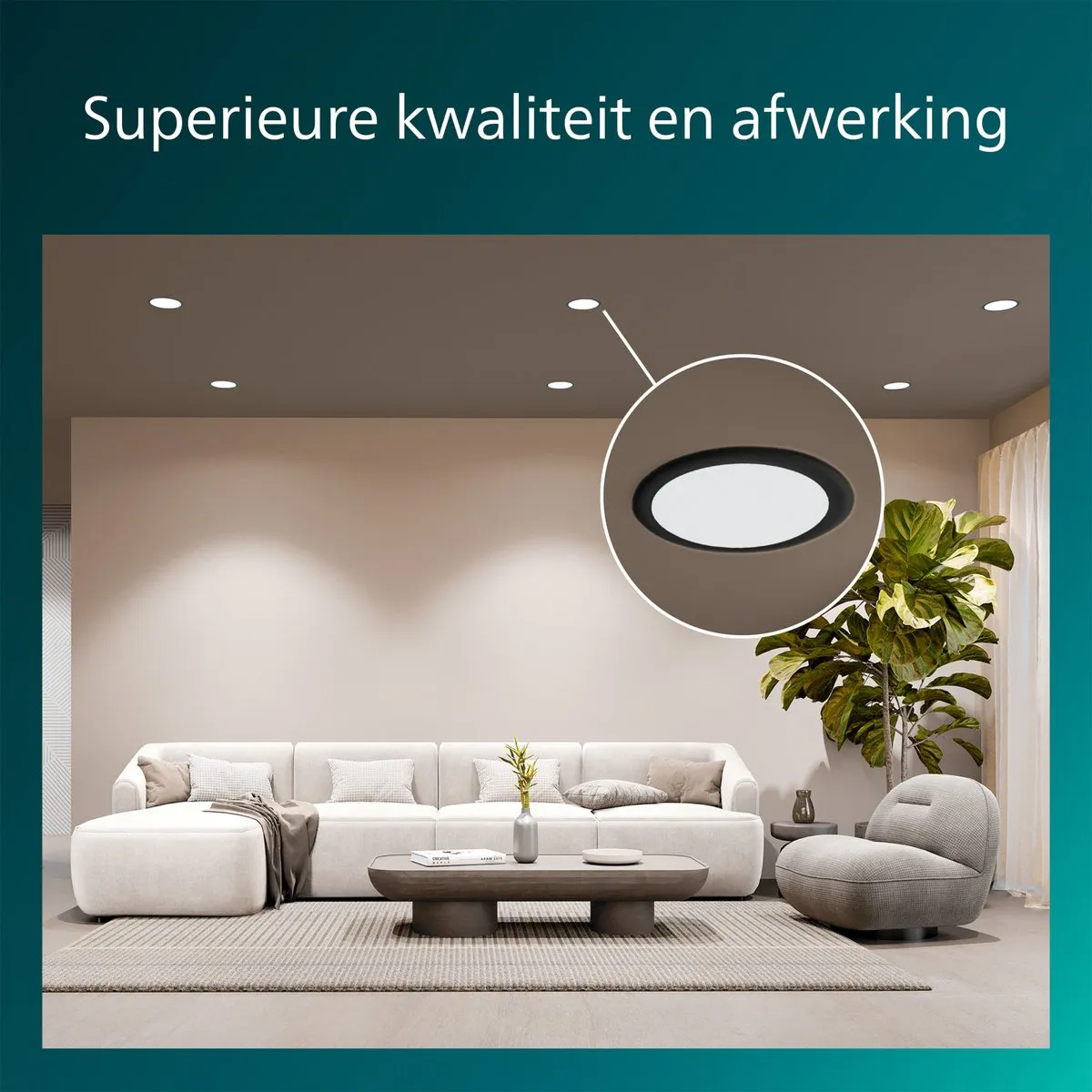 Philips Meson Inbouwspot 19cm - Koelwit 4000K - Zwart