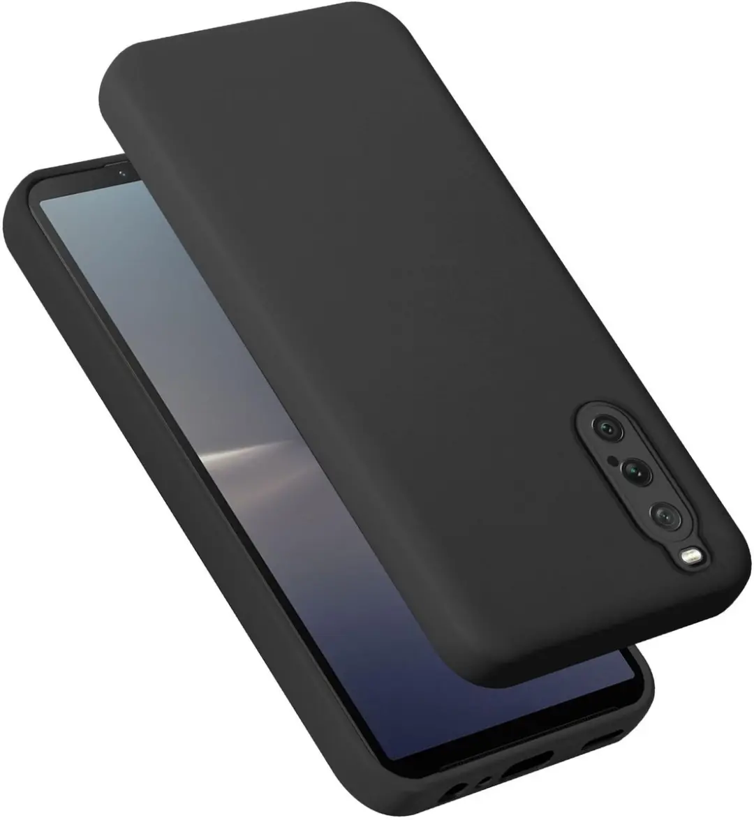 Cadorabo Hoesje geschikt voor Sony Xperia 10 V in LIQUID ZWART