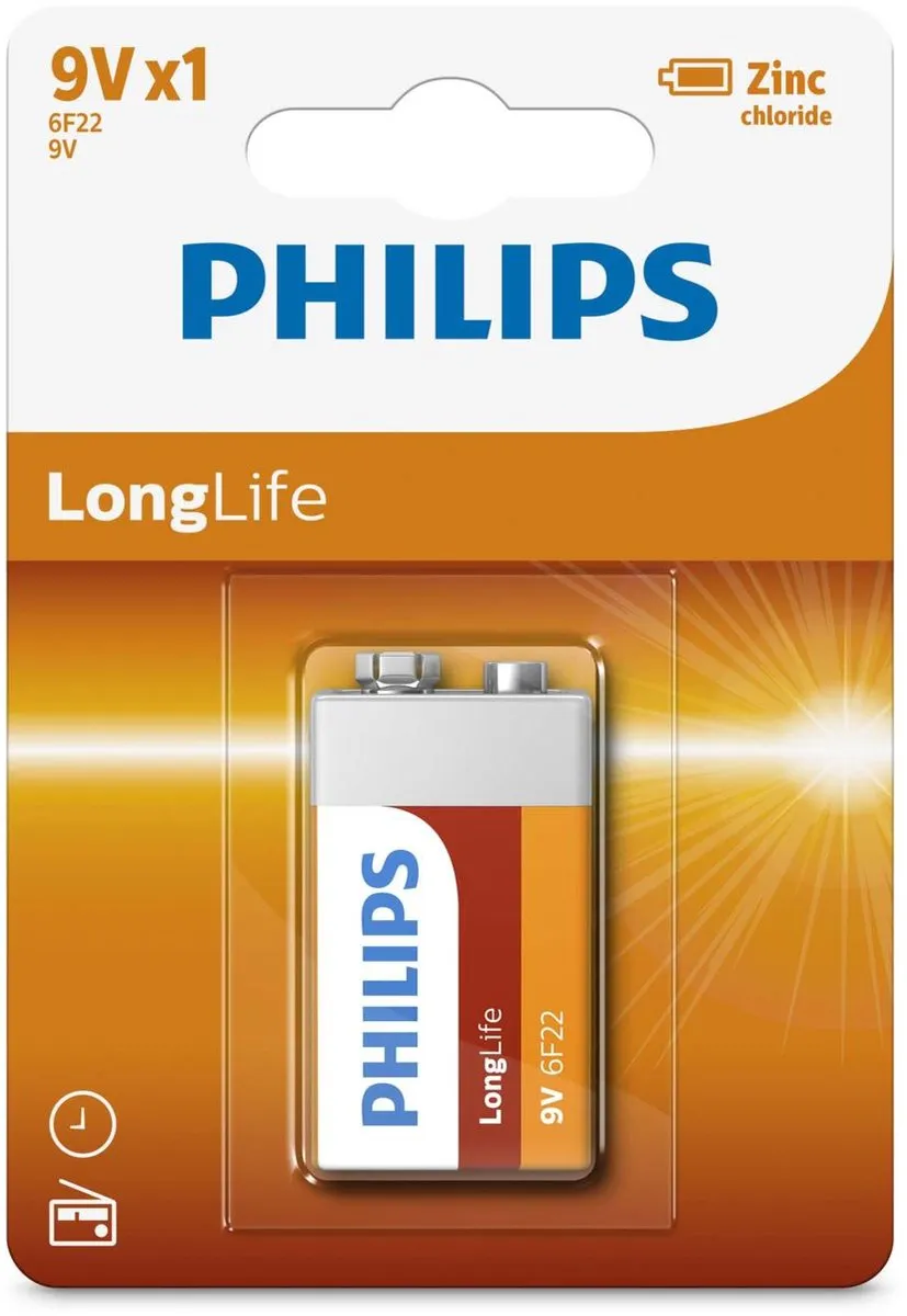 Philips 9V Longlife Batterij TA-19956 - 450mAh