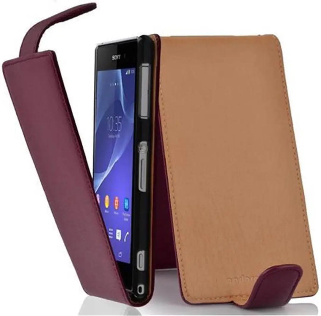Cadorabo Hoesje geschikt voor Sony Xperia Z2 in BORDEAUX PAARS