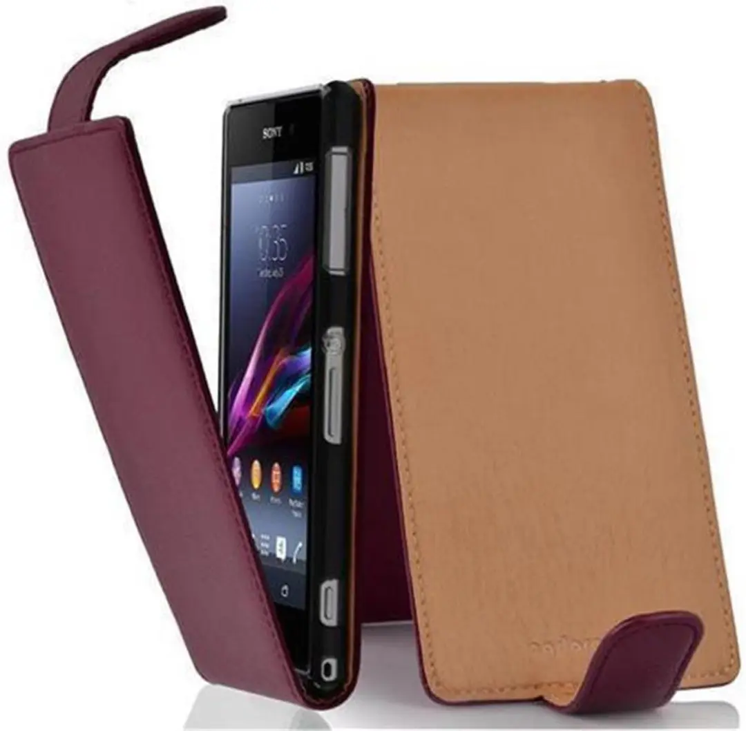 Cadorabo Hoesje geschikt voor Sony Xperia Z1 COMPACT in BORDEAUX PAARS
