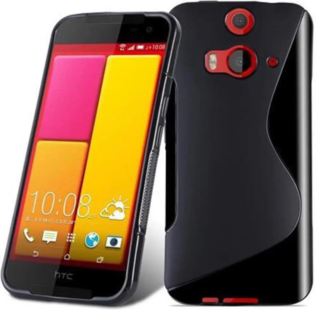 Cadorabo Hoesje geschikt voor HTC BUTTERFLY 2 in ZWARTE OXIDE - Beschermhoes gemaakt van flexibel TPU silicone Case Cover