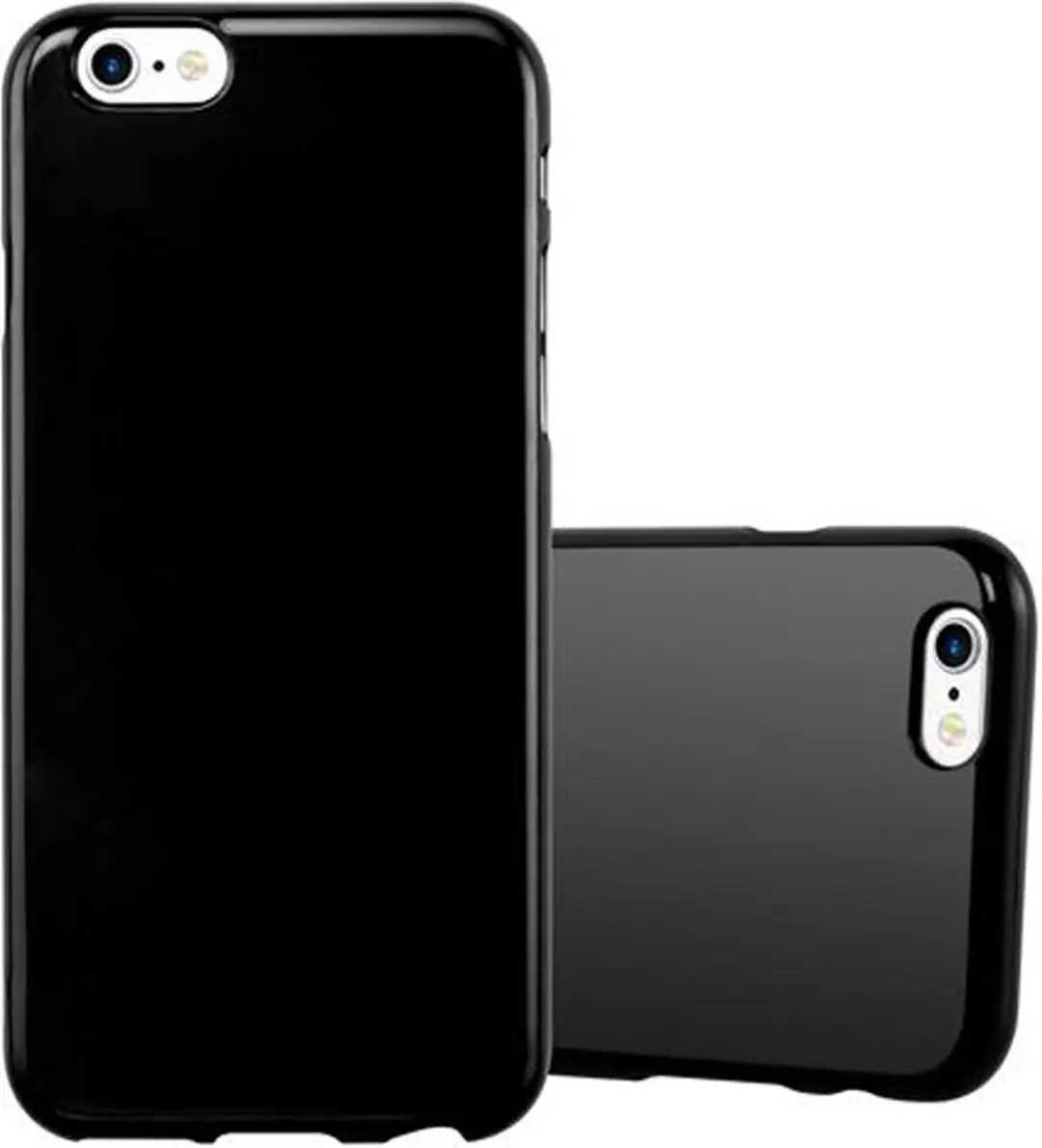 Cadorabo Hoesje geschikt voor Apple iPhone 6 / 6S in JELLY ZWART