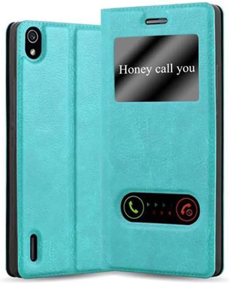 Cadorabo Hoesje geschikt voor Huawei ASCEND P7 in MUNT TURKOOIS