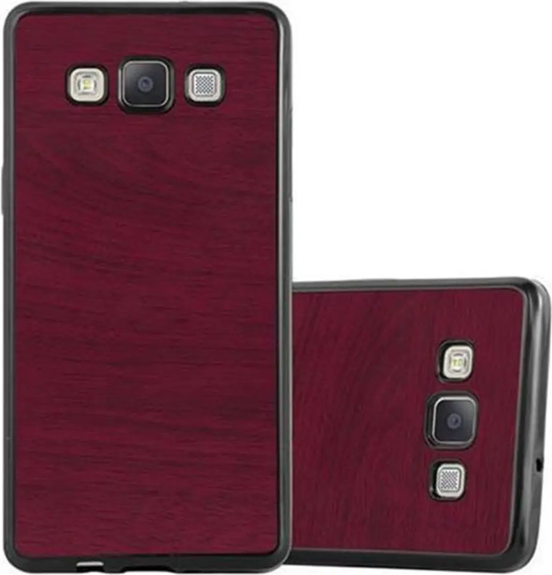 Cadorabo Hoesje geschikt voor Samsung Galaxy A3 2015 in WOODEN ROOD