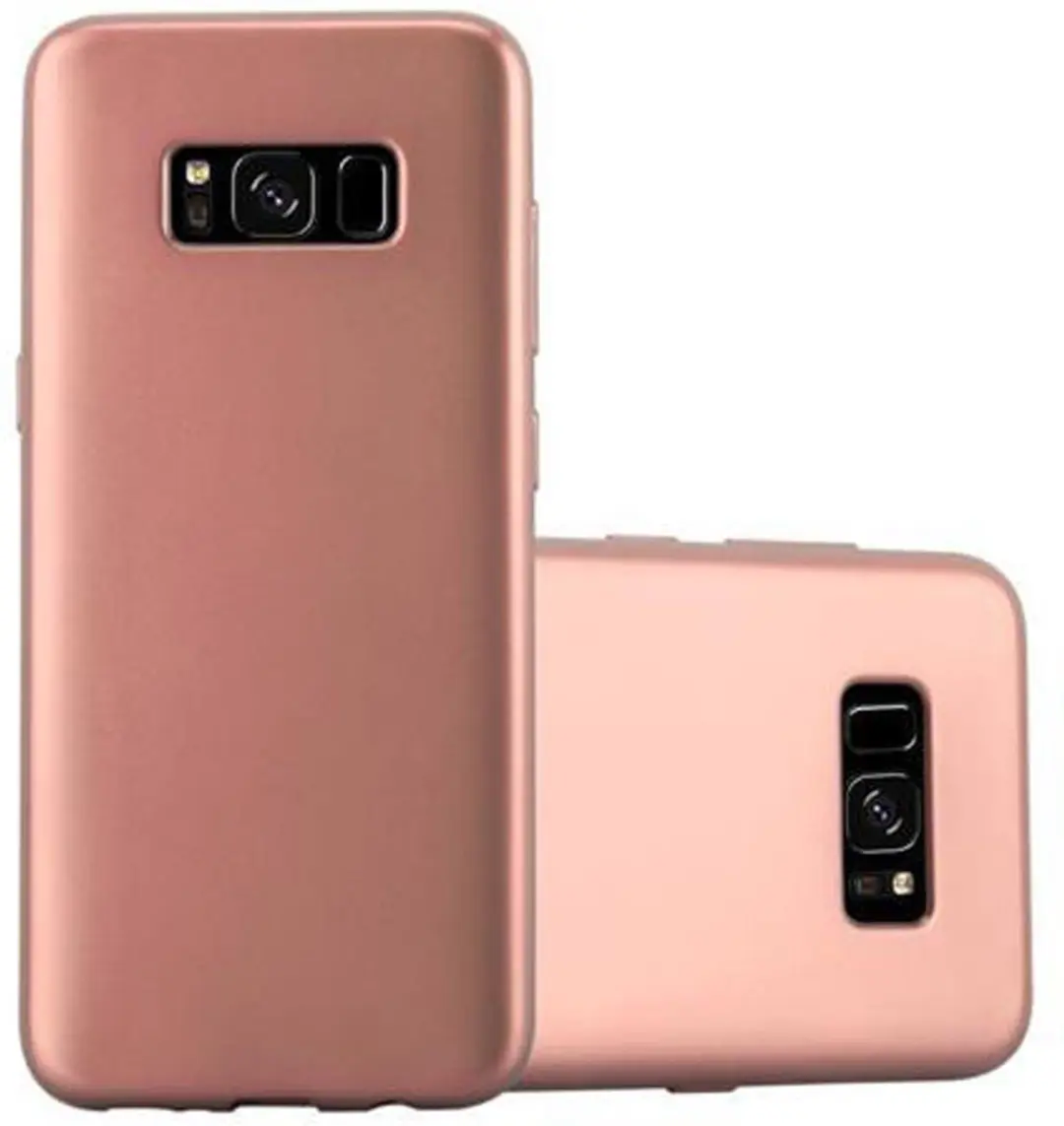 Cadorabo Hoesje geschikt voor Samsung Galaxy S8 in METALLIC ROSE GOUD