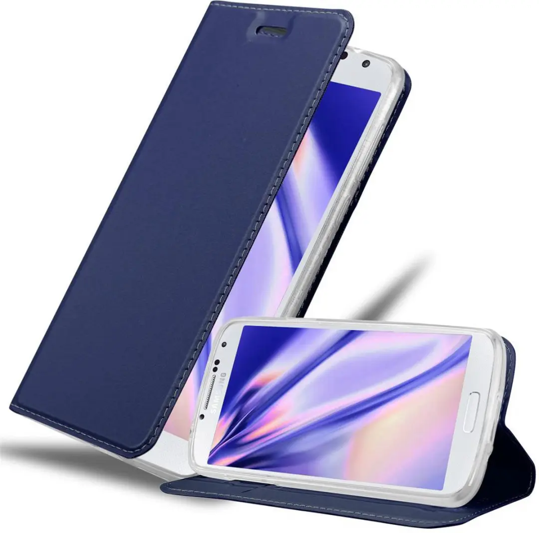 Cadorabo Hoesje geschikt voor Samsung Galaxy S4 in CLASSY DONKER BLAUW