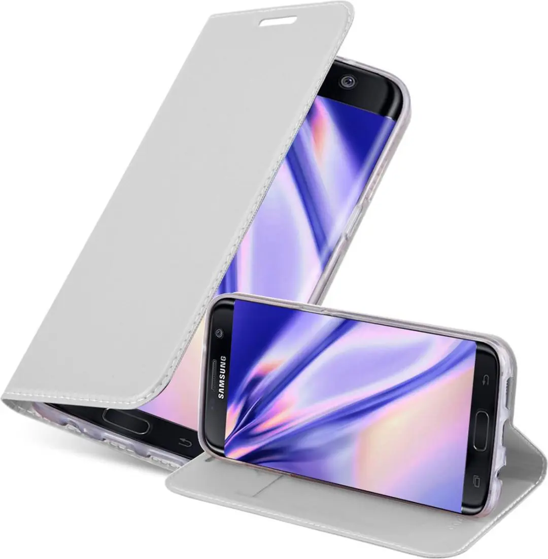 Cadorabo Hoesje geschikt voor Samsung Galaxy S7 EDGE in CLASSY ZILVER
