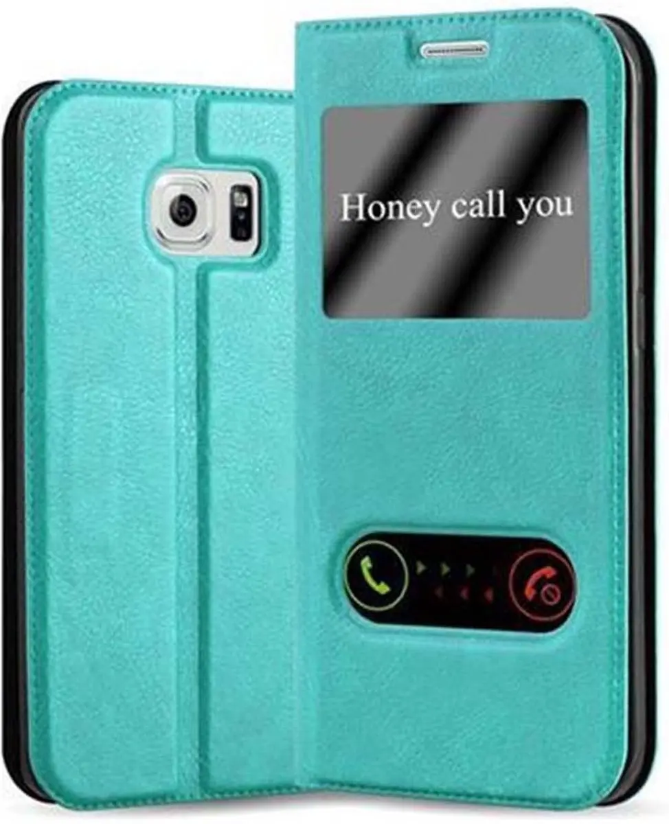 Cadorabo Hoesje geschikt voor Samsung Galaxy S6 EDGE in MUNT TURKOOIS