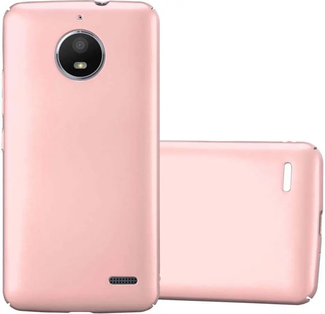 Cadorabo Hoesje geschikt voor Motorola MOTO E4 in METAAL ROSE GOUD