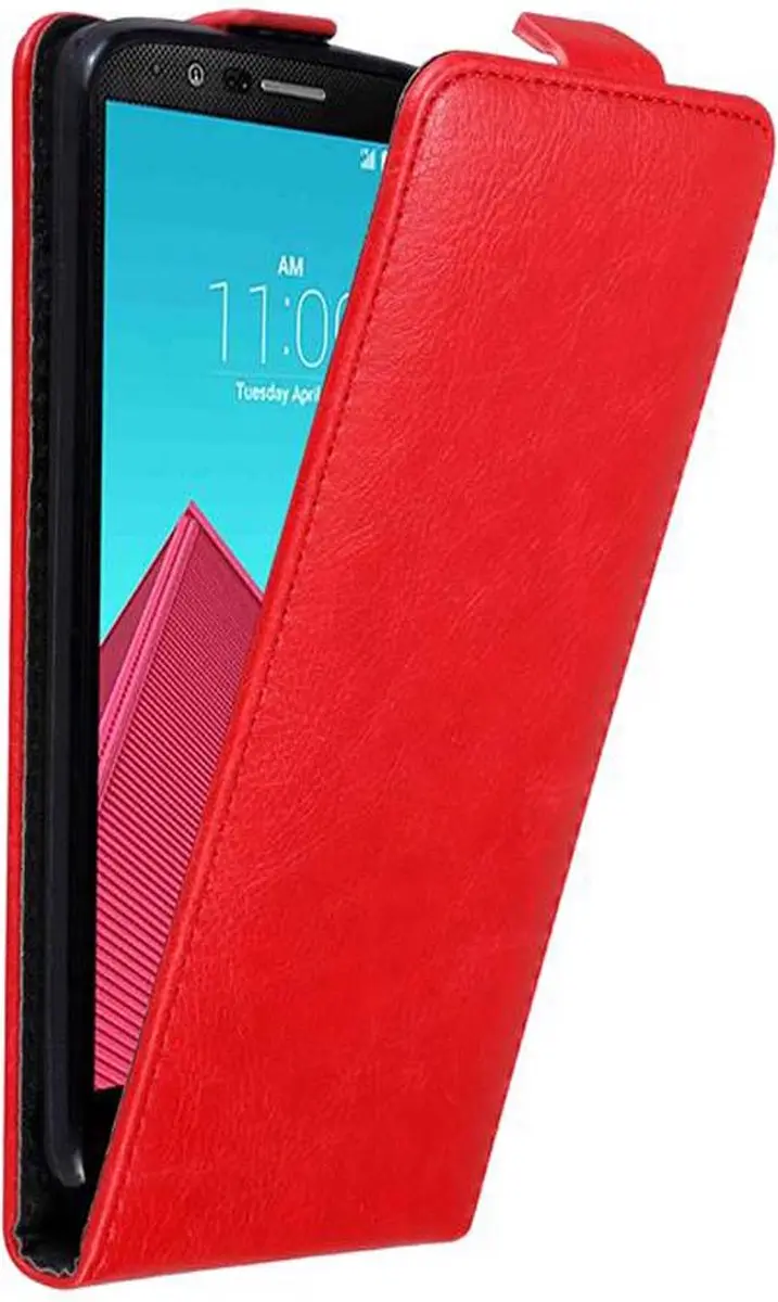 Cadorabo Hoesje geschikt voor LG G4 / G4 PLUS in APPEL ROOD