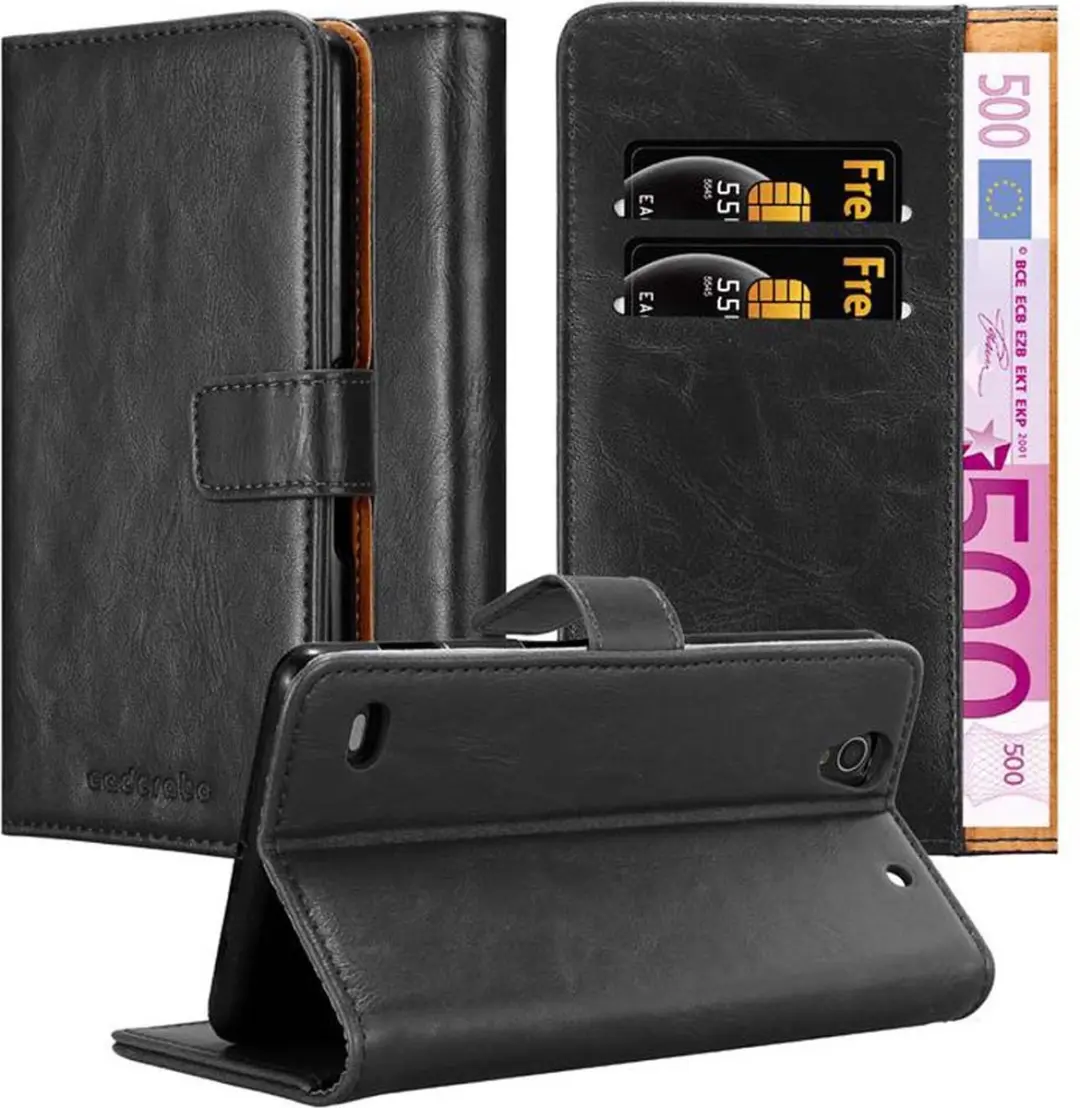 Cadorabo Hoesje geschikt voor Sony Xperia C4 in ZWART GRAFIET