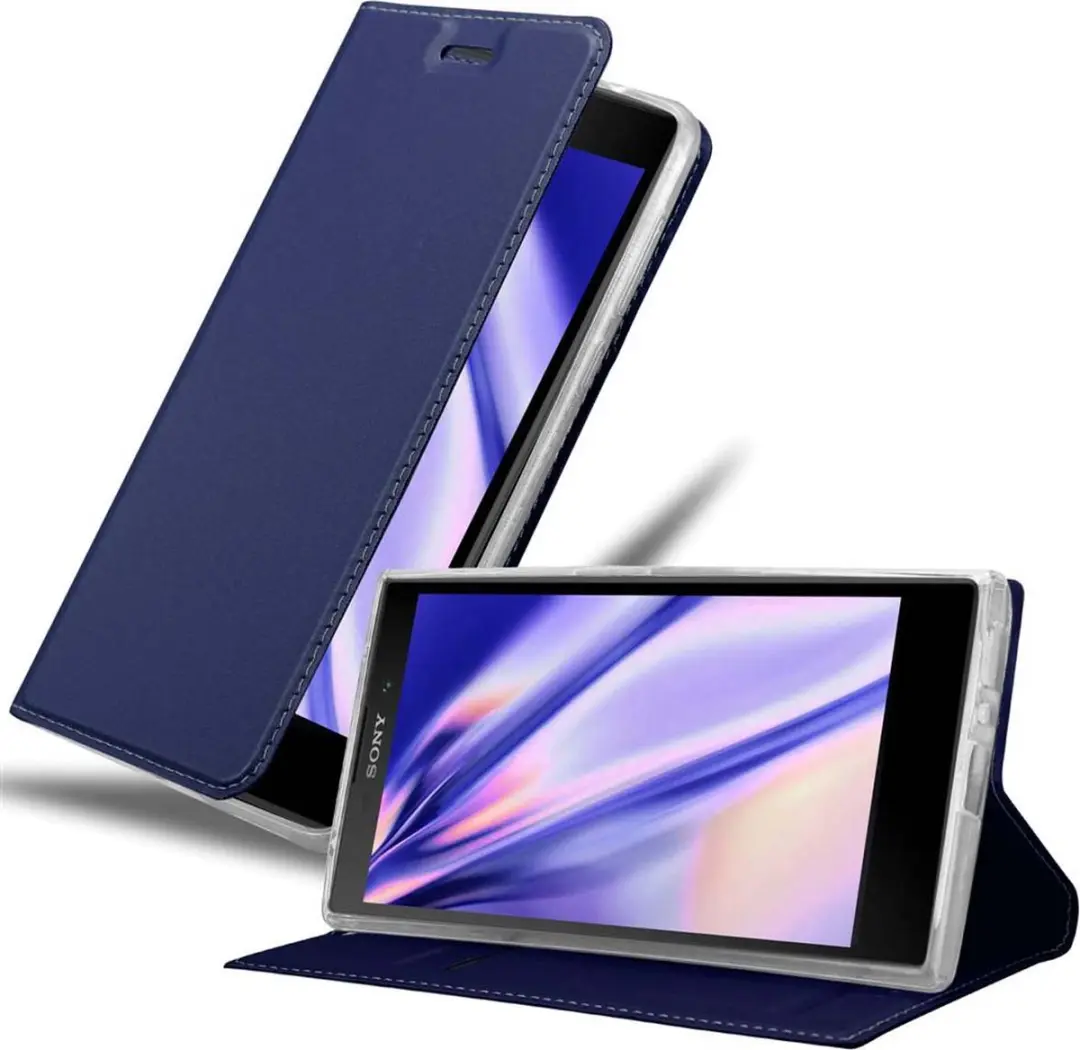 Cadorabo Hoesje geschikt voor Sony Xperia L2 in CLASSY DONKER BLAUW