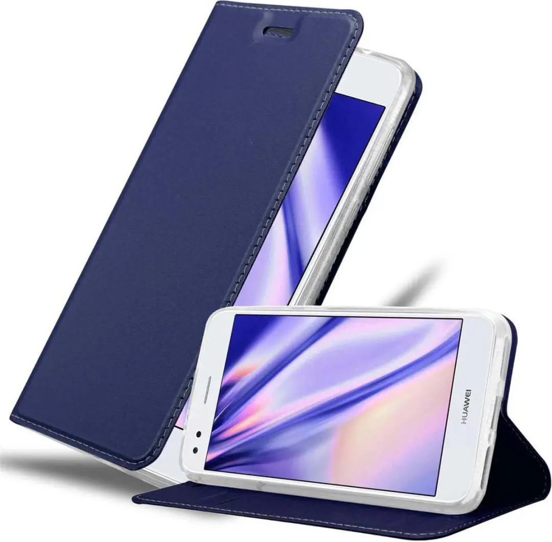Cadorabo Hoesje geschikt voor Huawei Y6 PRO 2017 in CLASSY DONKER BLAUW