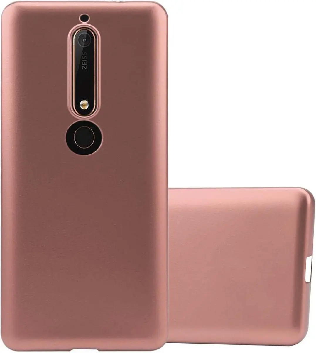 Cadorabo Hoesje geschikt voor Nokia 6.1 in METALLIC ROSE GOUD