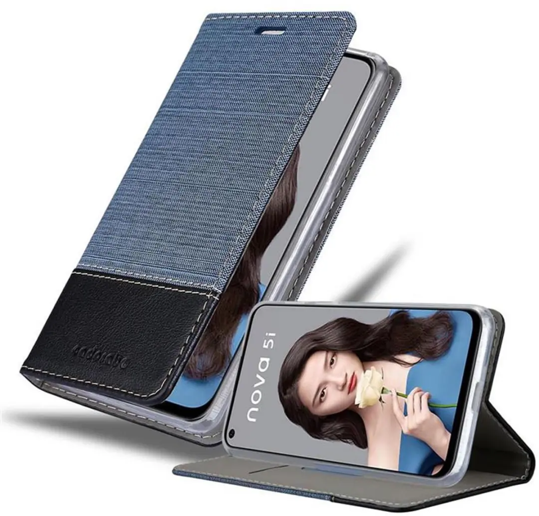 Cadorabo Hoesje geschikt voor Huawei NOVA 5i / P20 LITE 2019 in DONKERBLAUW ZWAR