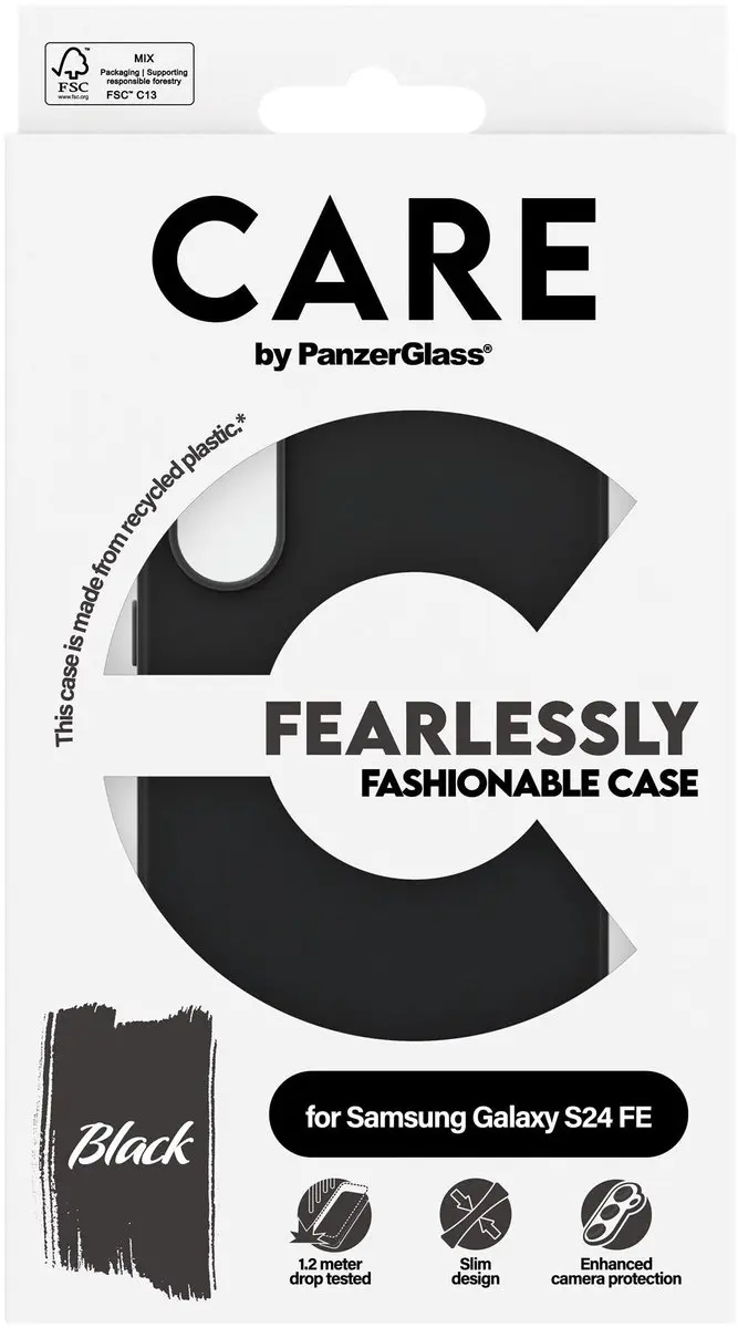 PanzerGlass CARE Modieus Hoesje Galaxy S24 FE - Zwart - afbeelding 4 van 5