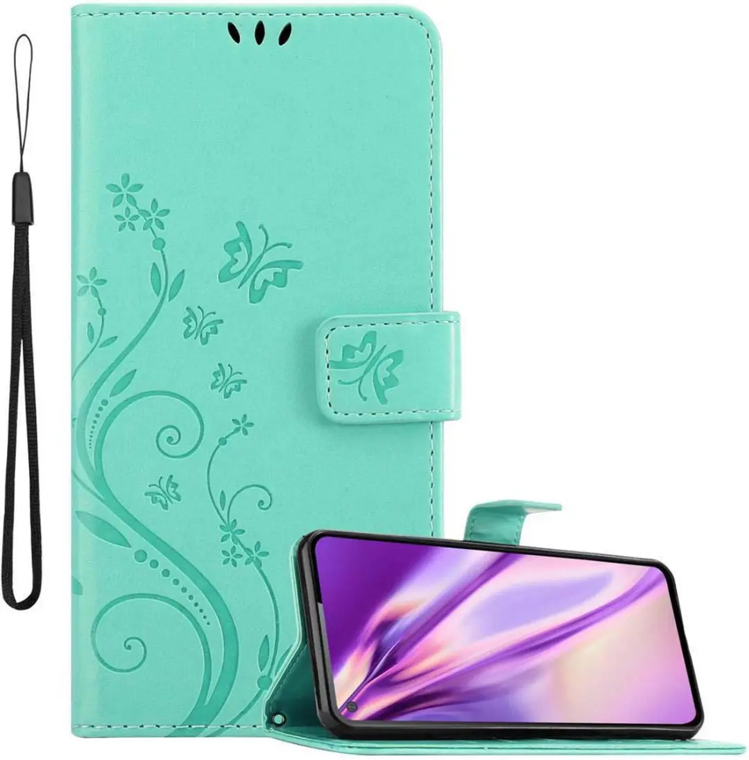 Cadorabo Hoesje geschikt voor Samsung Galaxy A60 / M40 in BLOEMEN TURKOOIS
