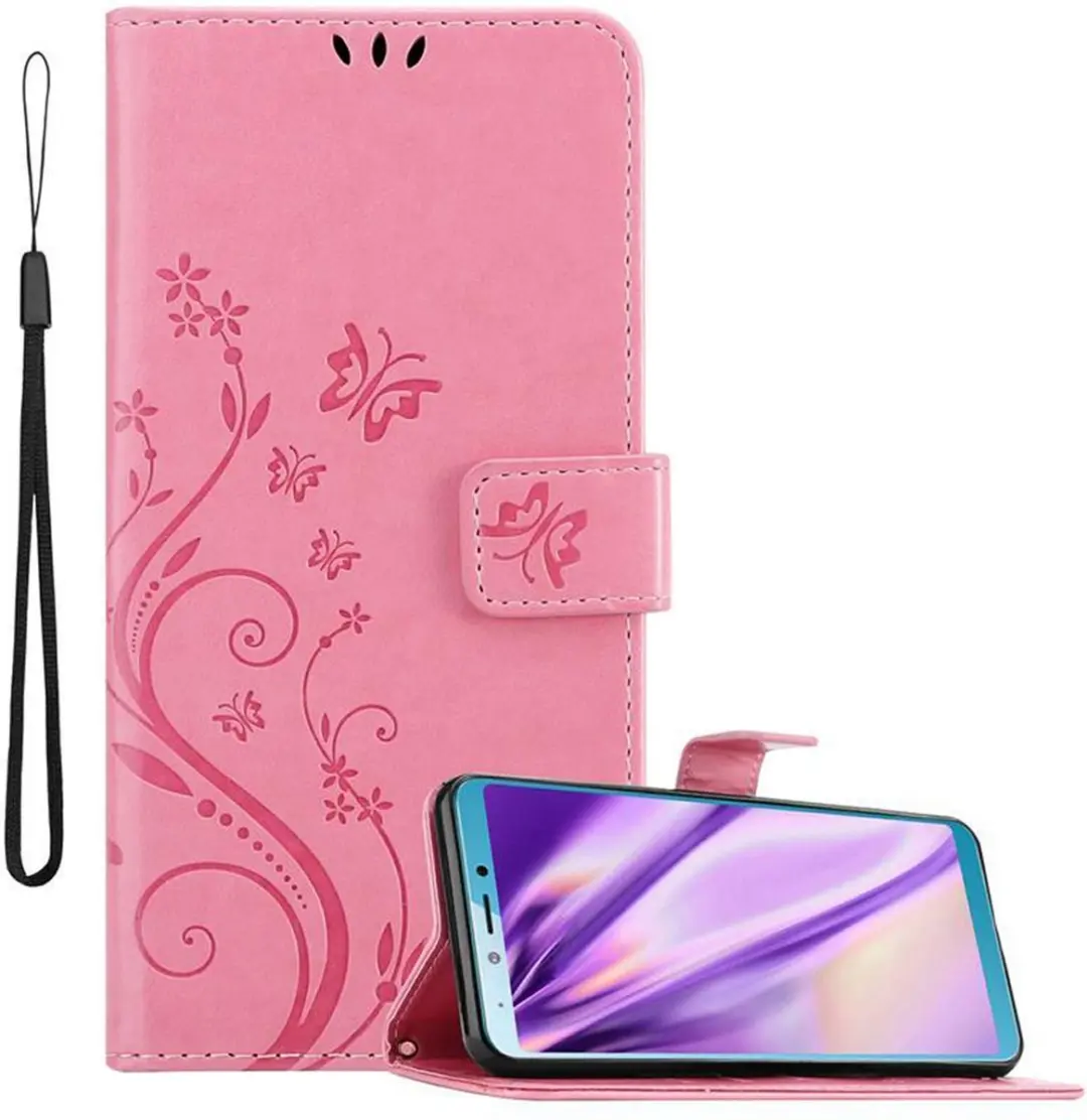 Cadorabo Hoesje geschikt voor Samsung Galaxy A6s in BLOEMEN ROZE
