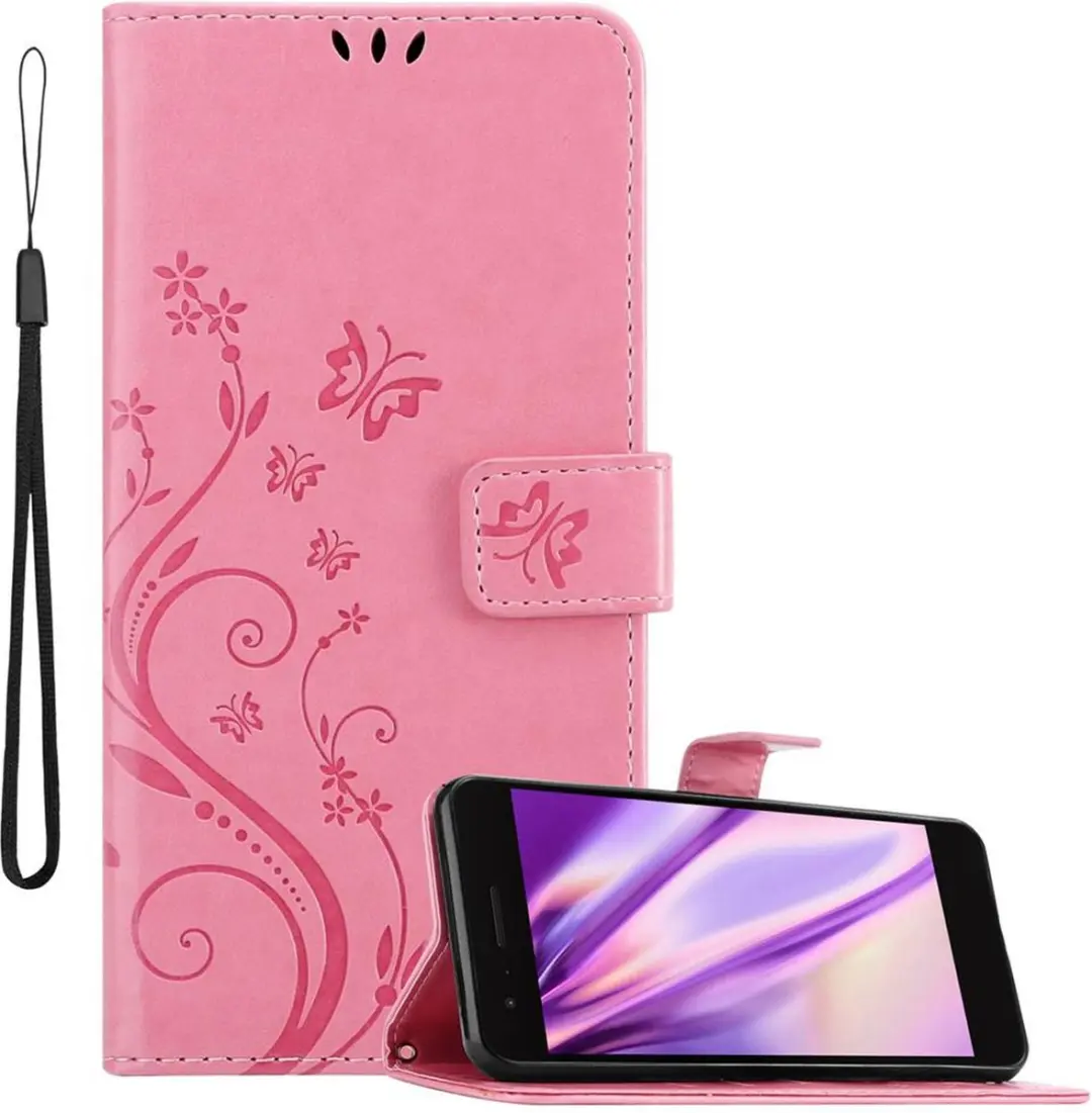 Cadorabo Hoesje geschikt voor LG K8 2018 / K9 2018 in BLOEMEN ROZE