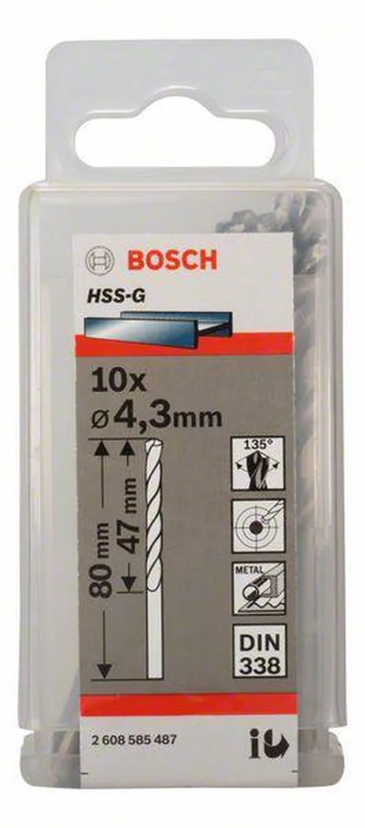 Bosch Professional ST. LINE 4.3mm HSS-G Boor - 10 Stuks