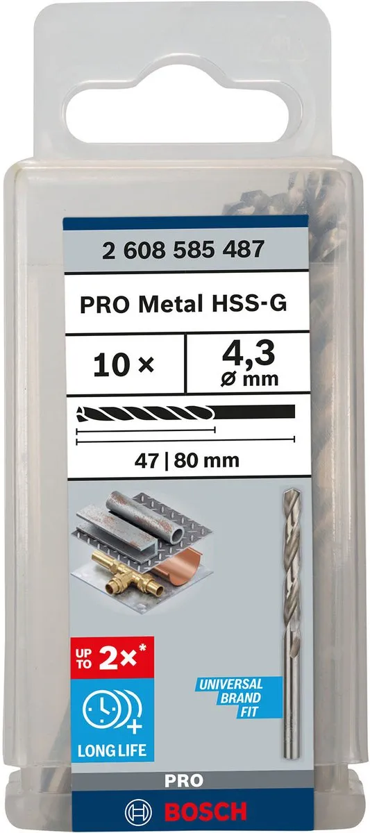 Bosch Professional ST. LINE 4.3mm HSS-G Boor - 10 Stuks