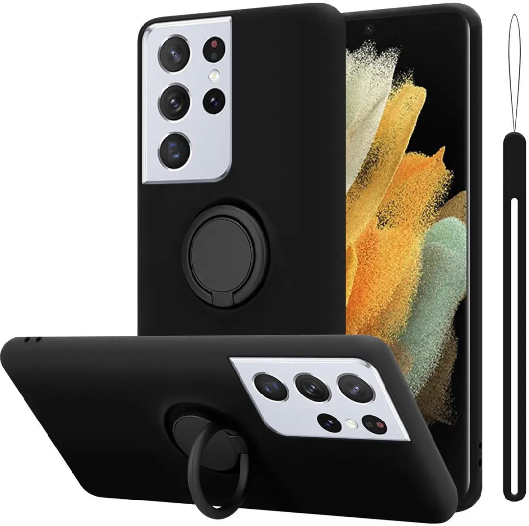 Cadorabo Hoesje geschikt voor Samsung Galaxy S21 ULTRA in LIQUID ZWART