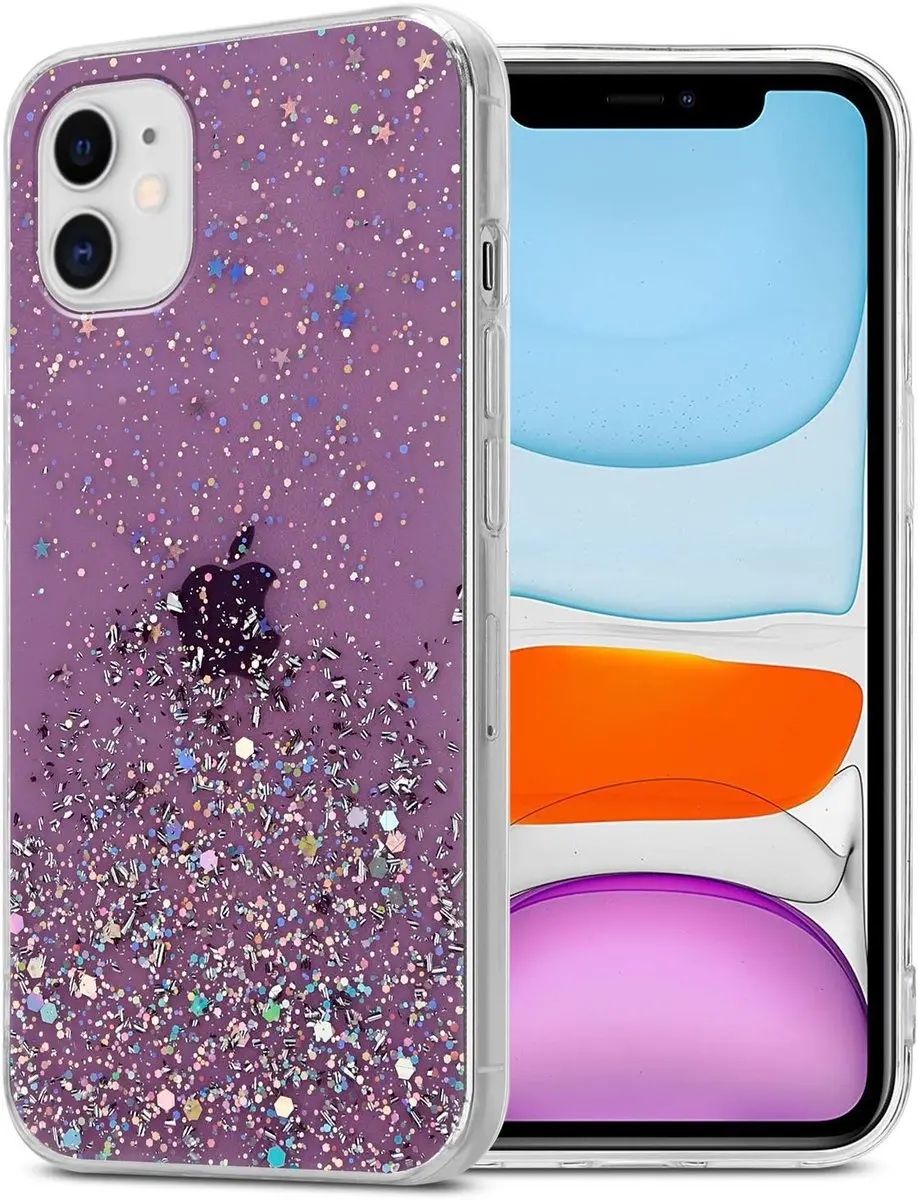 Cadorabo Hoesje geschikt voor Apple iPhone 11 PRO in Paars met Glitter