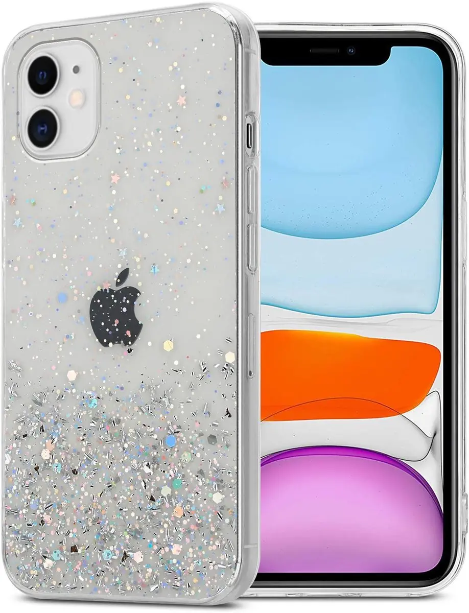 Cadorabo Hoesje geschikt voor Apple iPhone 11 PRO MAX in Transparant met Glitter