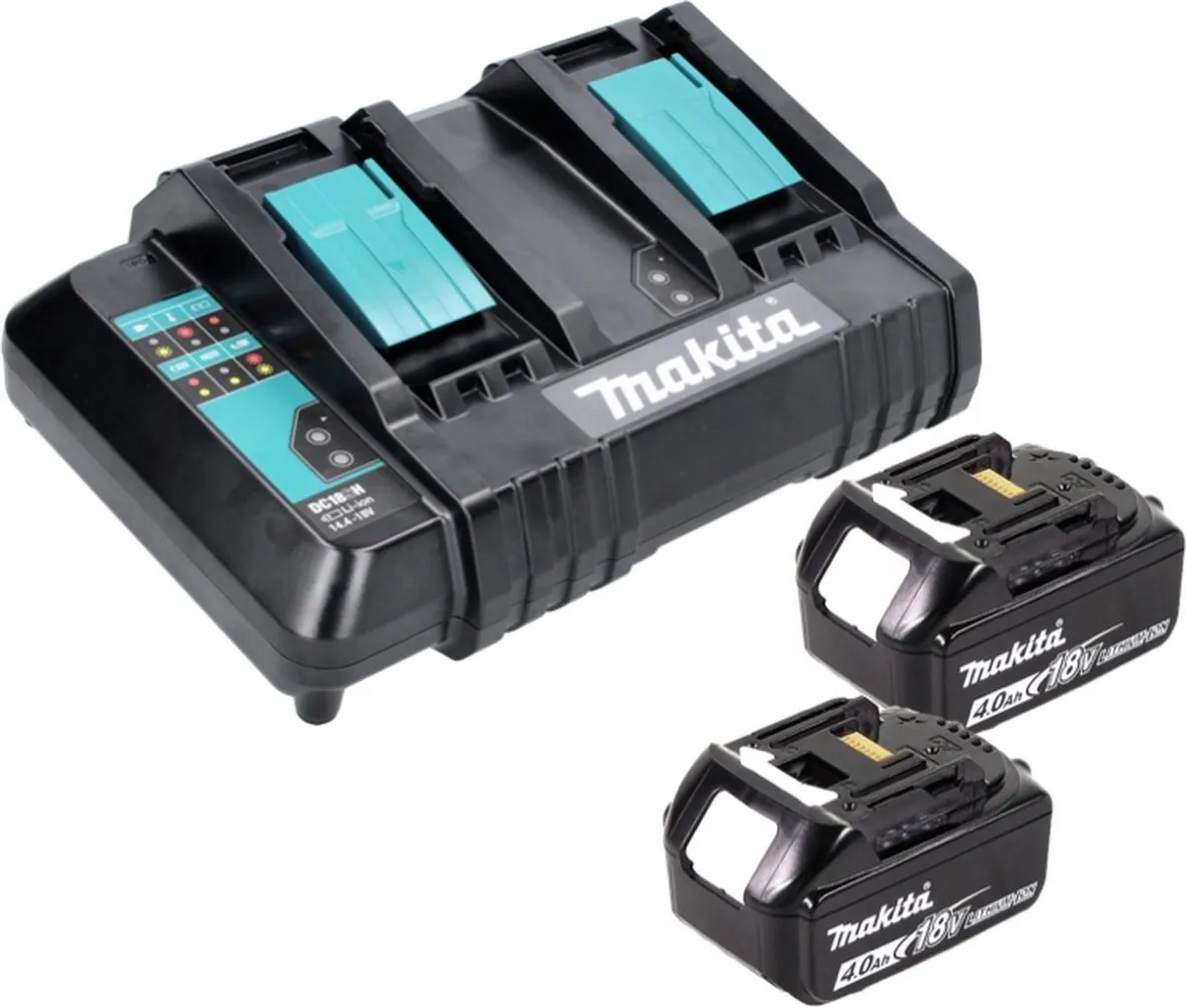 Makita Power Source Kit 18V - 2x BL1840B 4.0Ah + DC18SH Dubbele Lader