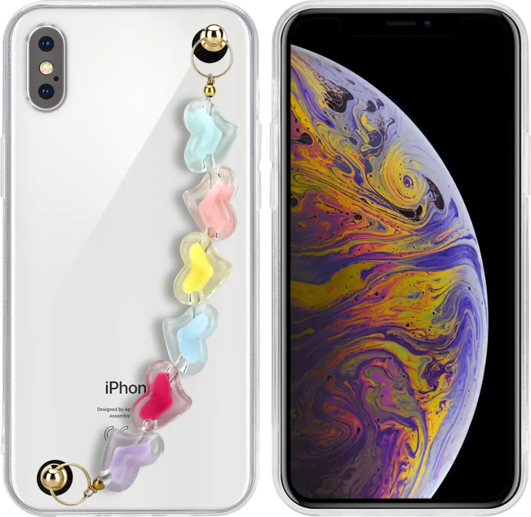 Cadorabo Hoesje geschikt voor Apple iPhone X / XS in Transparant met kleurrijke